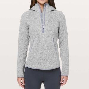 Lululemon Fleece and Thank You Pullover Heathered Silver Lilac Sz 2 Activewear